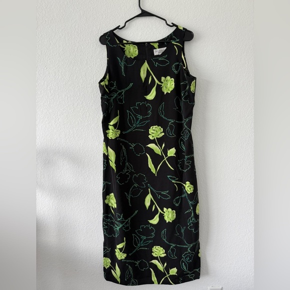 Studio 1 Women's Black Floral Maxi Dress 14 Petite Spring Vintage - Picture 1 of 14